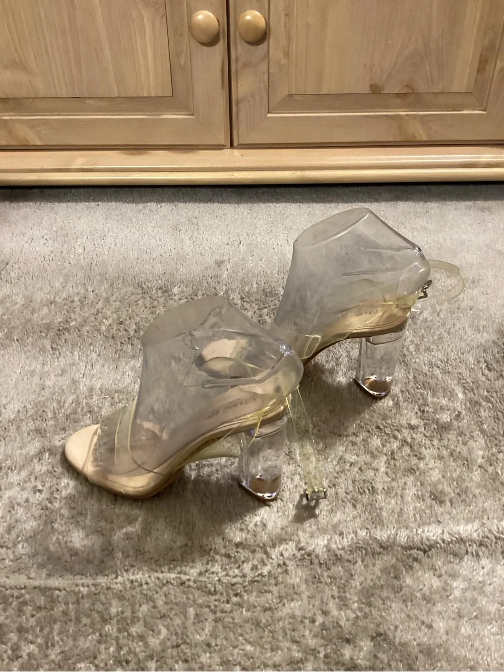 Clear Strap Women's Sandals in Beige - Unbranded